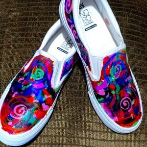 NoBo tennis shoe .8 1/2 .original hand painted one of a kind.